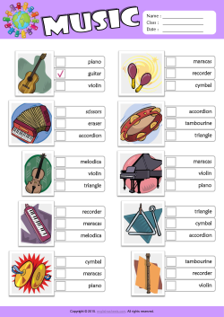 Musical Instruments ESL Printable Worksheets For Kids 2